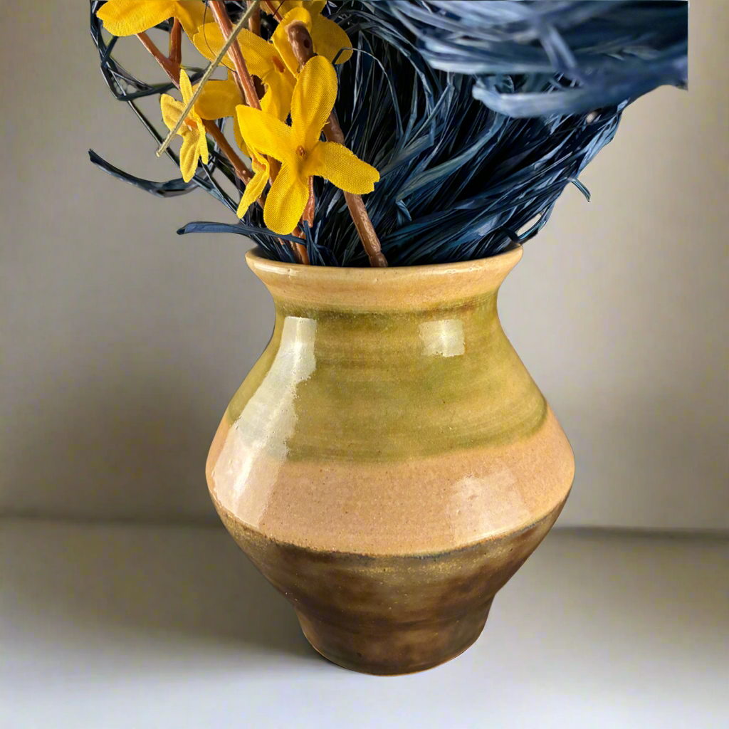 Banded ceramic vase