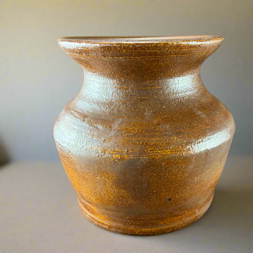 Shapely stoneware earth toned vase