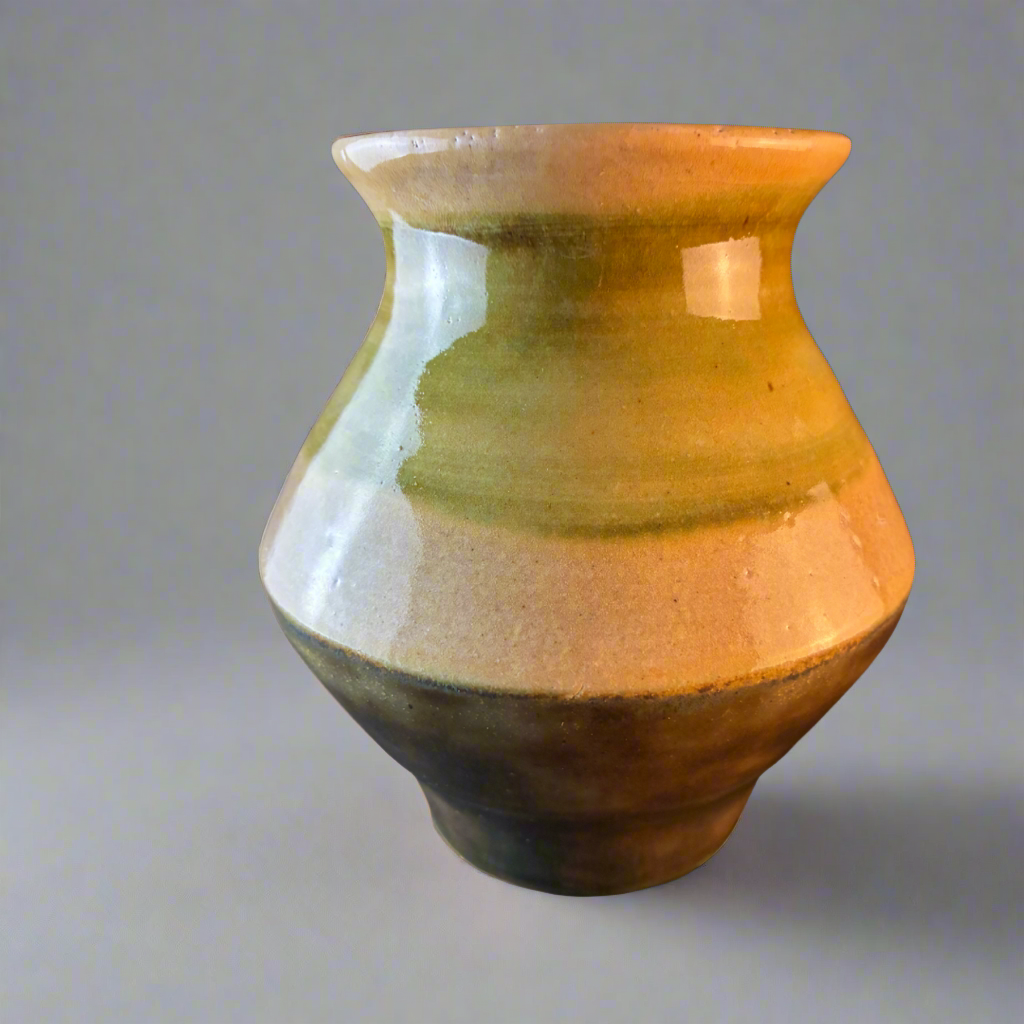 Banded ceramic vase