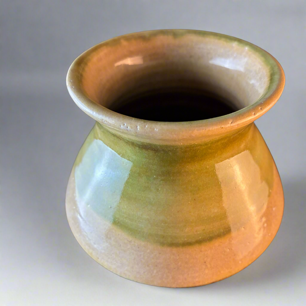Banded ceramic vase