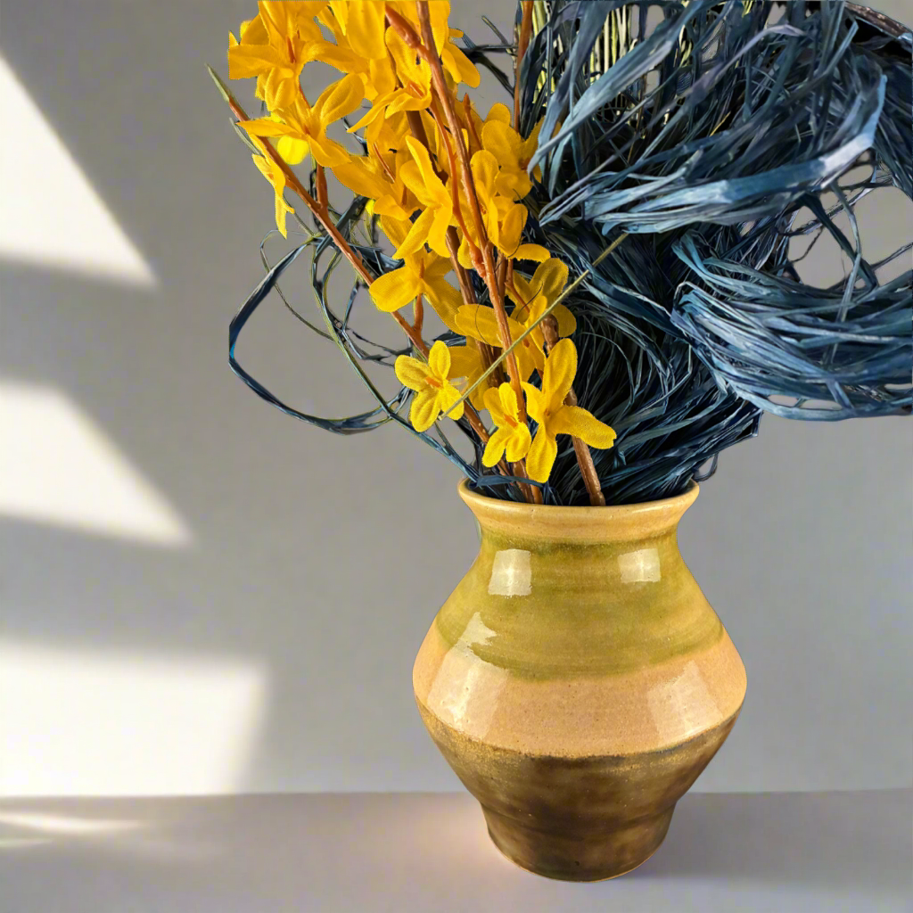 Banded ceramic vase