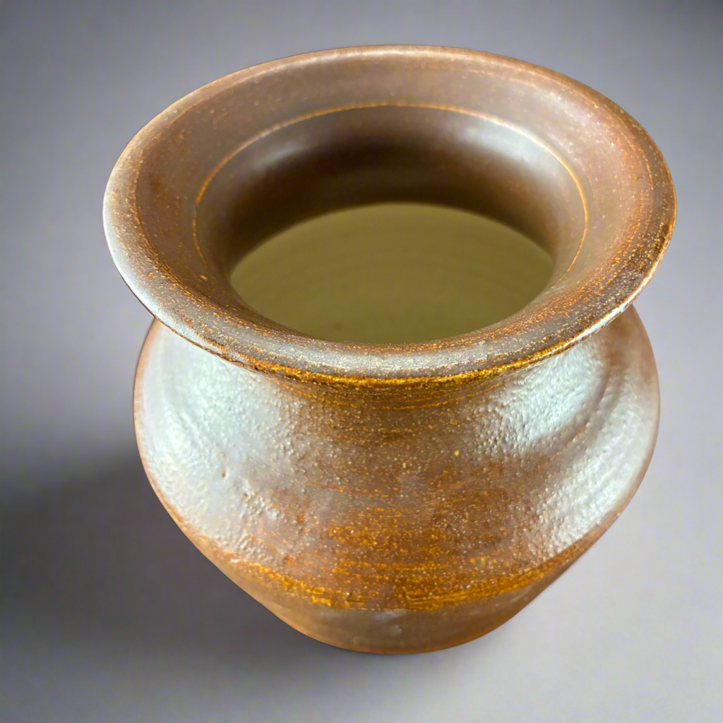 Shapely stoneware earth toned vase