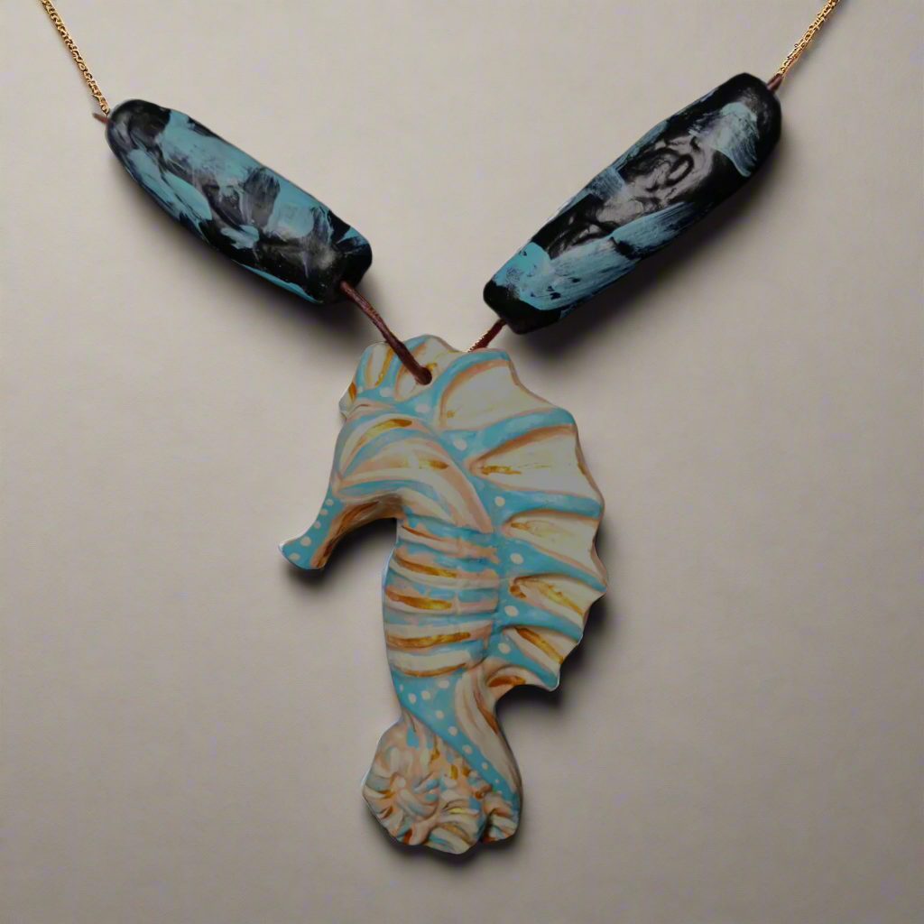 CERAMIC SEAHORSE NECKLACE