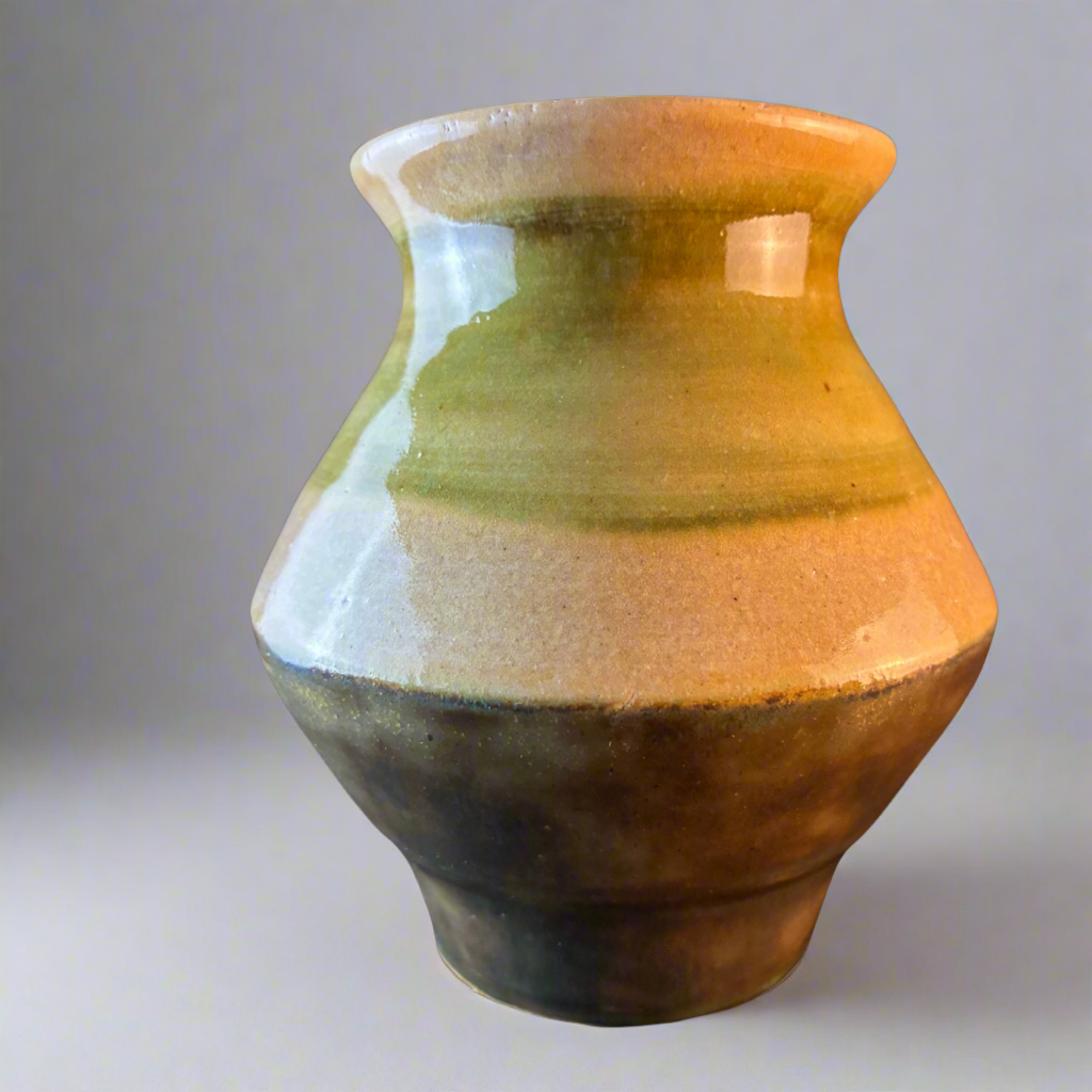 Banded ceramic vase