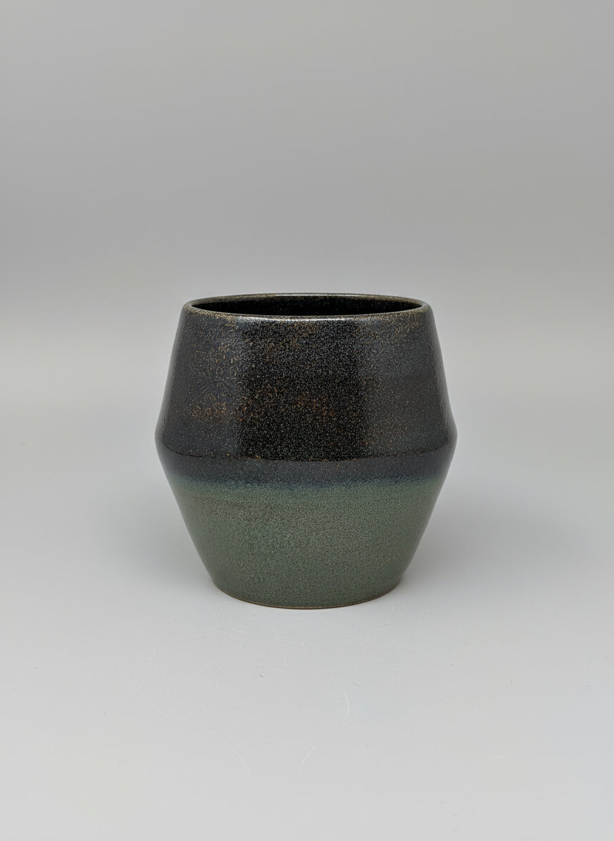 Small Copper Adventurine glazed stoneware vessel