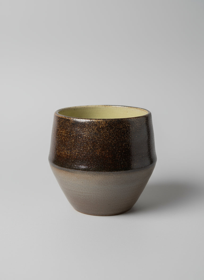 Small Copper Adventurine glazed stoneware vessel