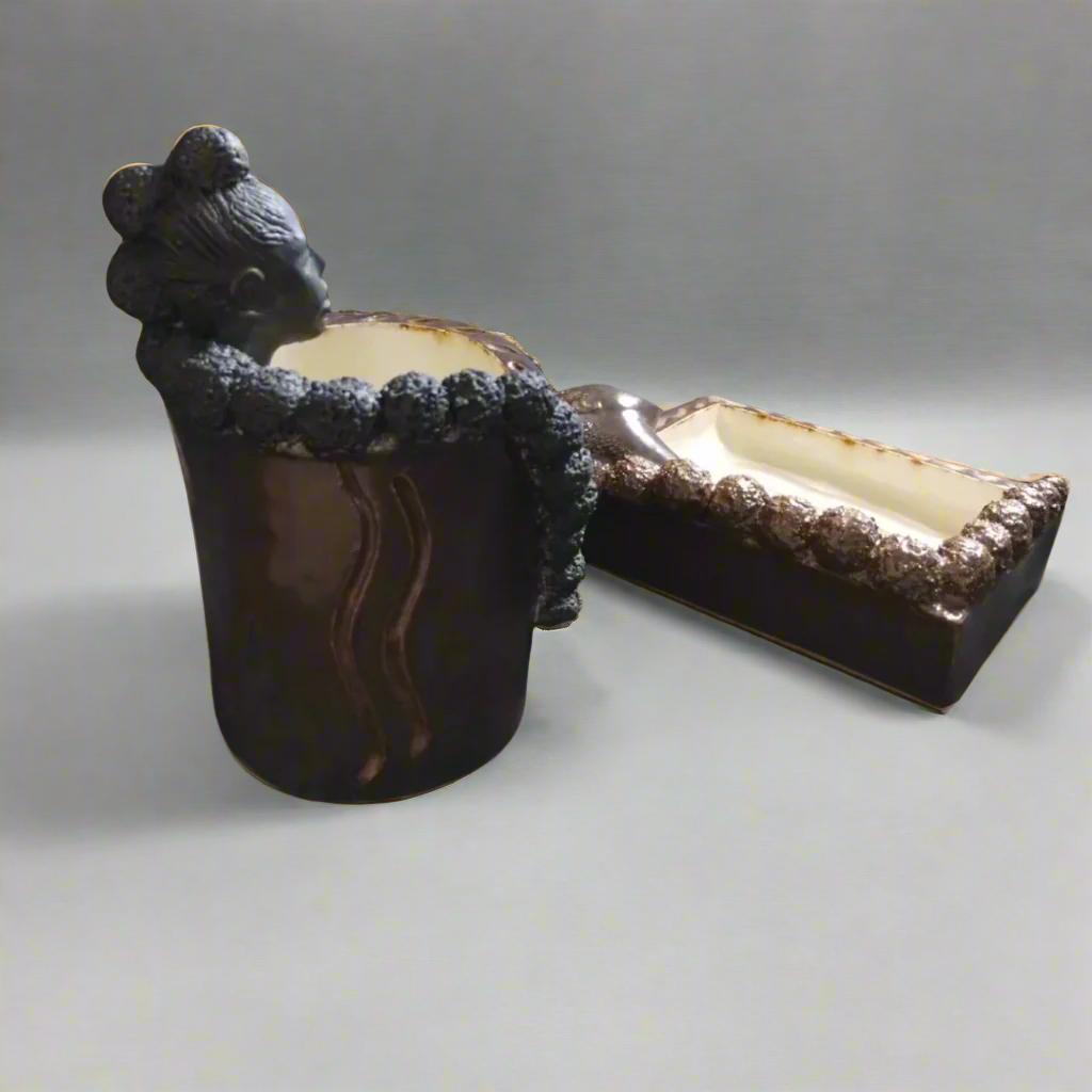 AFRO PUFFS - Stoneware Melanin Mornings series set